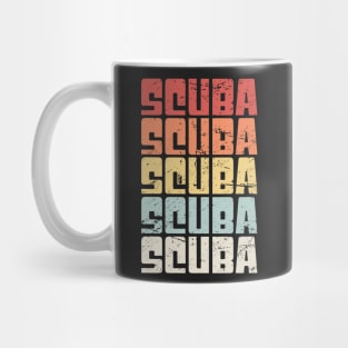 Retro 70s SCUBA Diving Text Mug